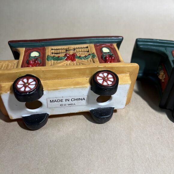 VTG O’ Well 1990s HOLIDAY TIME Train Set, Christmas Collectible Porcelain 3 PC - Picture 5 of 10